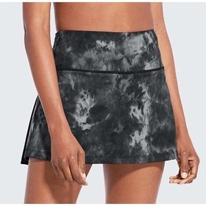 Baleaf Flyleaf Tie Dye Tennis Skort Skirt  Grey Black XL